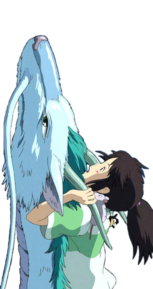 Chihiro and Haku in dragon form